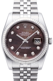 Rolex Datejust Steel Biały/Stal Ø36 mm 116234/17