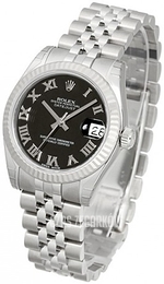 Rolex Datejust Lady 31 mm Czarny/Stal Ø31 mm 178274-0079