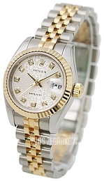 Rolex Lady Oyster Perpetual Srebrny/18 karatowe żółte złoto Ø26 mm 179173/12