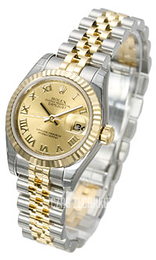 Rolex Lady Oyster Perpetual Szampański/18 karatowe żółte złoto Ø26 mm 179173/14