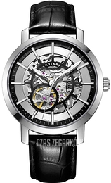 Rotary Greenwich Srebrny/Skóra Ø42 mm GS05350/02