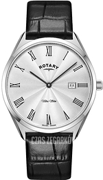 Rotary Ultra Slim Srebrny/Skóra Ø37 mm GS08010/01