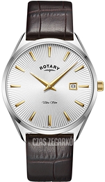 Rotary Ultra Slim Srebrny/Skóra Ø38 mm GS08010/02
