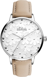 S.Oliver Other Srebrny/Skóra Ø37 mm SO-3466-LQ