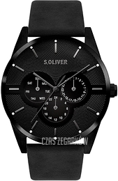 S.Oliver Other Czarny/Skóra Ø43 mm SO-3572-LM