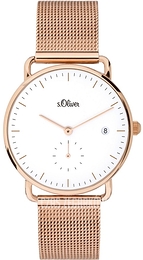S.Oliver Other Biały/Stal w kolorze różowego złota Ø36 mm SO-3715-MQ