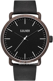 S.Oliver Other Czarny/Skóra Ø43 mm SO-3752-LQ