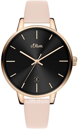 S.Oliver Other Czarny/Skóra Ø38 mm SO-3815-LQ