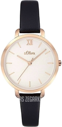 S.Oliver Classic Srebrny/Skóra Ø35 mm SO-3874-LQ