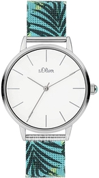 S.Oliver Classic Biały/Stal Ø36 mm SO-3978-MQ