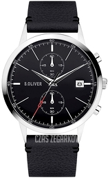 S.Oliver Classic Czarny/Skóra Ø44 mm SO-4124-LC