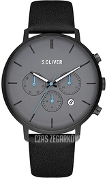 S.Oliver Other Szary/Skóra Ø44 mm SO-4166-LM