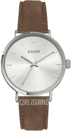 S.Oliver Classic Srebrny/Skóra Ø43 mm SO-4226-LQ