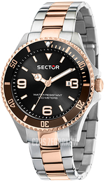 Sector 230 Czarny/Stal w kolorze różowego złota Ø43 mm R3253161019