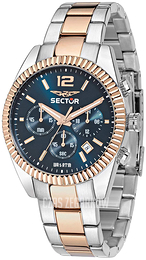 Sector Niebieski/Stal w kolorze różowego złota Ø41 mm R3273676001