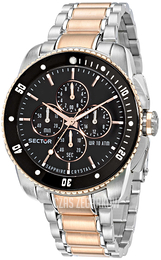 Sector Czarny/Stal w kolorze różowego złota Ø45 mm R3273903003