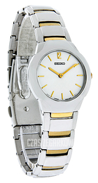 Seiko Dress Ladies Biały/Stal w odcieniu złota Ø28 mm SFP802