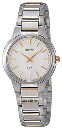 Seiko Dress Ladies Biały/Stal w odcieniu złota SFQ839P1
