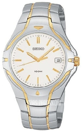 Seiko Dress Biały/Stal w odcieniu złota Ø40 mm SGE506