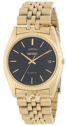 Seiko Dress Czarny/Stal w odcieniu złota Ø39 mm SGF212