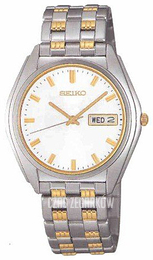 Seiko Biały/Stal w odcieniu złota SJN035
