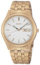 Seiko Biały/Stal w kolorze różowego złota Ø31 mm SJN040