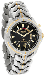 Seiko Kinetic Czarny/Stal w odcieniu złota Ø38 mm SKA060