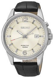 Seiko Kinetic Srebrny/Skóra Ø41 mm SKA667P1