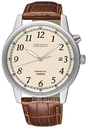 Seiko Kinetic Kremowy/Skóra Ø41 mm SKA779P1