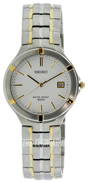 Seiko Biały/Stal w odcieniu złota SKK256P
