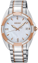 Seiko Classic Biały/Stal w kolorze różowego złota Ø33 mm SKK888P1