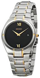 Seiko Dress Czarny/Stal w odcieniu złota Ø35 mm SKP308