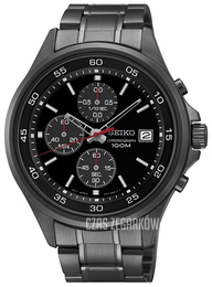 Seiko Chronograph Czarny/Stal Ø43 mm SKS493
