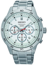 Seiko Chronograph Biały/Stal Ø44 mm SKS515P1