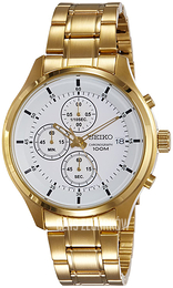 Seiko Biały/Stal w odcieniu złota Ø43 mm SKS544P1