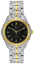 Seiko Dress Czarny/Stal w odcieniu złota Ø38 mm SLL086