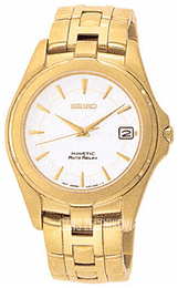 Seiko Biały/Stal w odcieniu złota SMA054