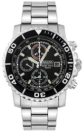 Seiko Chronograph Czarny/Stal Ø46 mm SNA225P1