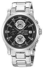 Seiko Premier Czarny/Stal Ø41 mm SNA585