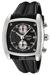 Seiko Chronograph Czarny/Skóra SNAB03