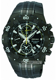 Seiko Chronograph Czarny/Stal Ø42 mm SNAD37
