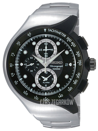 Seiko Chronograph Czarny/Stal Ø43 mm SNAD43