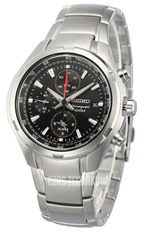 Seiko Chronograph Czarny/Stal Ø51 mm SNAE41