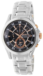 Seiko Premier Czarny/Stal Ø42 mm SNAF20