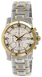 Seiko Premier Biały/Stal w odcieniu złota Ø42 mm SNAF32P1