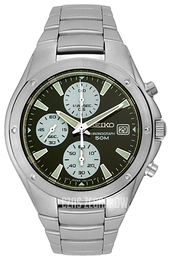 Seiko Chronograph Czarny/Stal Ø41 mm SND581