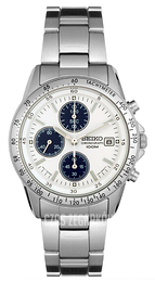 Seiko Chronograph Biały/Stal Ø40 mm SND671