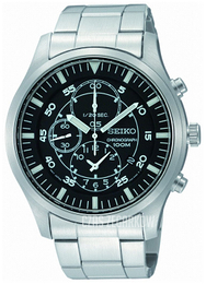 Seiko Chronograph Czarny/Stal Ø47 mm SNDA19P
