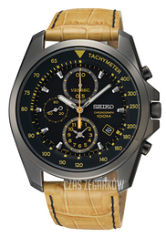 Seiko Chronograph Czarny/Skóra Ø41 mm SNDD69P1