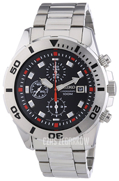 Seiko Chronograph Czarny/Stal Ø45 mm SNDD95P1